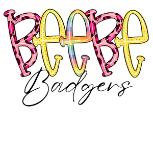 Beebe Badgers Funky Letters