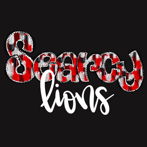 Searcy Lions Black/Red Brushstrokes