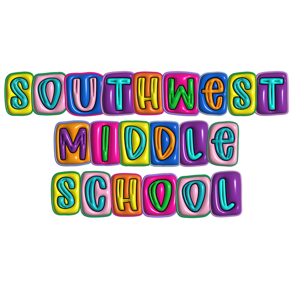 Southwest Middle School Inflated Colorful Letters