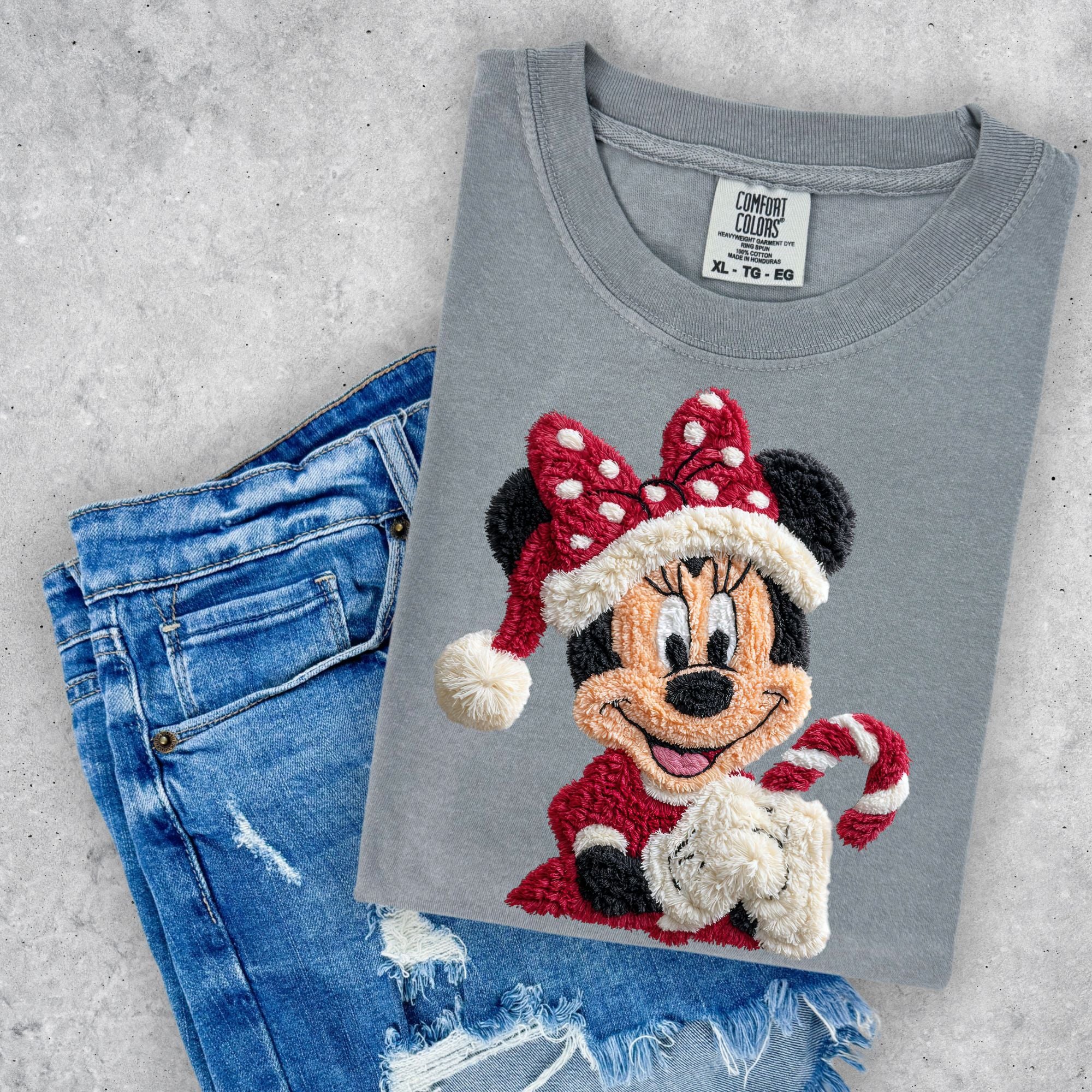 Girl Mouse Portrait- Faux Yarn - Comfort Colors Mega Deal (Closes 10/11)