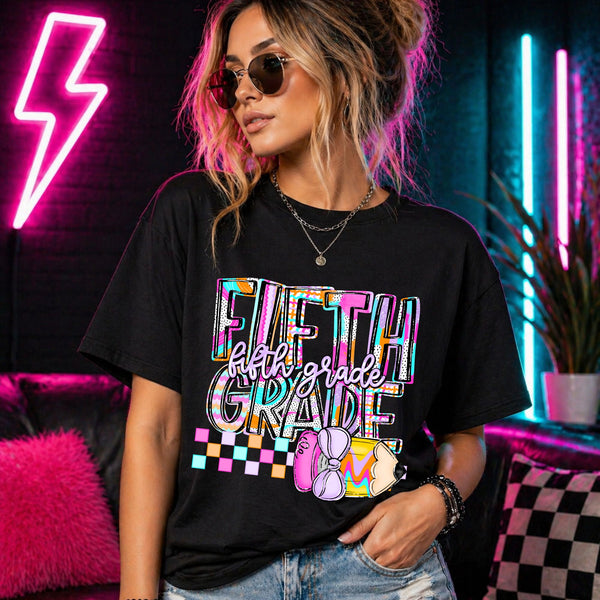 Neon Checkers Grade Levels (Pre-K - 6th Grade)