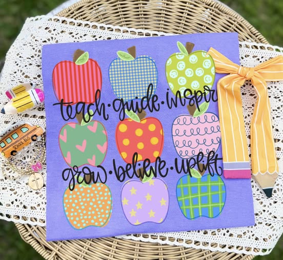 Apple Collage - Teach Guide Inspire Grow Believe Uplift (Closes 6/13)