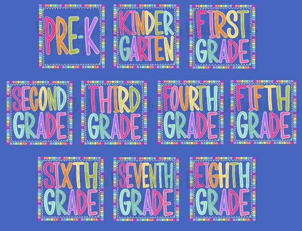 Color Pop Grade Levels - Pre-K - 8th Grade