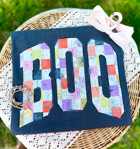 Colorful Checkered Boo (Closes 8/8)