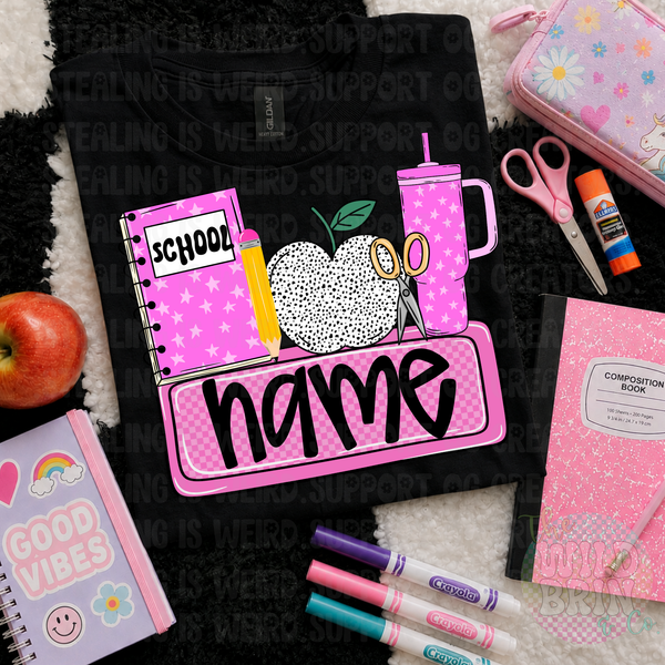 Girl Name Plate - Pink or Black