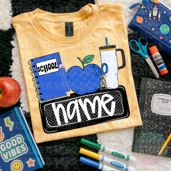 Boy Name Plate - Blue or Black