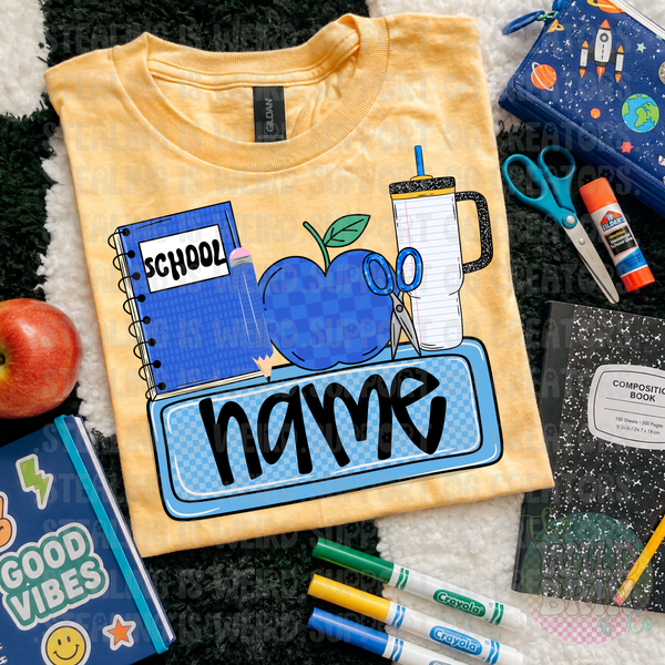 Boy Name Plate - Blue or Black