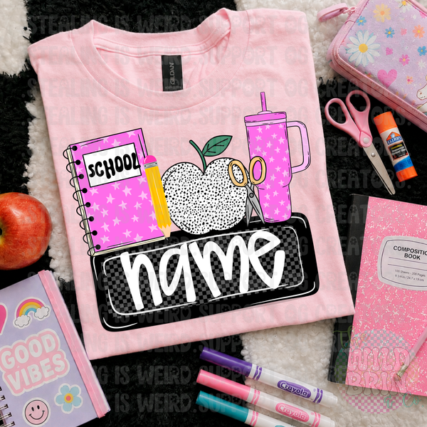 Girl Name Plate - Pink or Black