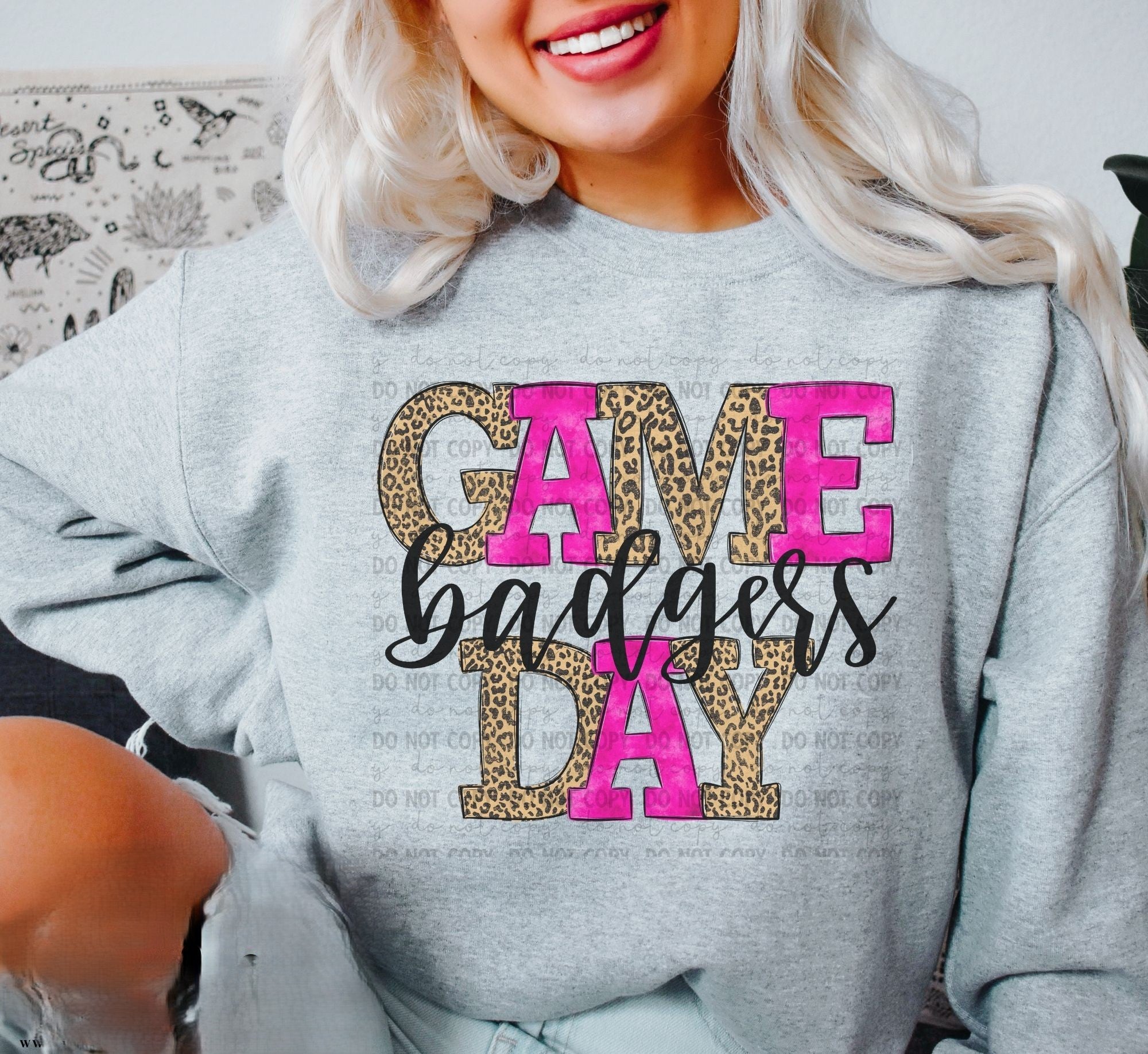 Badgers Game Day - Hot Pink / Leopard