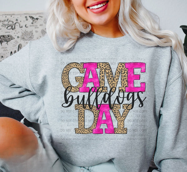 Bulldogs Game Day - Hot Pink / Leopard