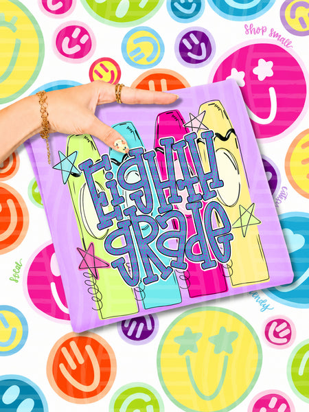 Neon Crayon Grade Levels - Pre-K - Senior