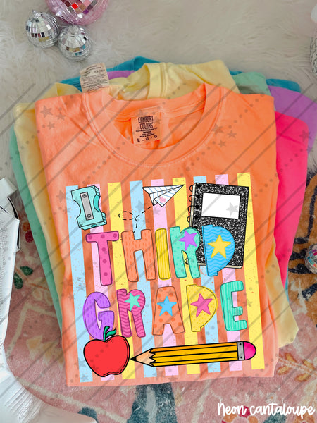 Colored Stripes Grade Levels (Pre-K - 6th Grade)