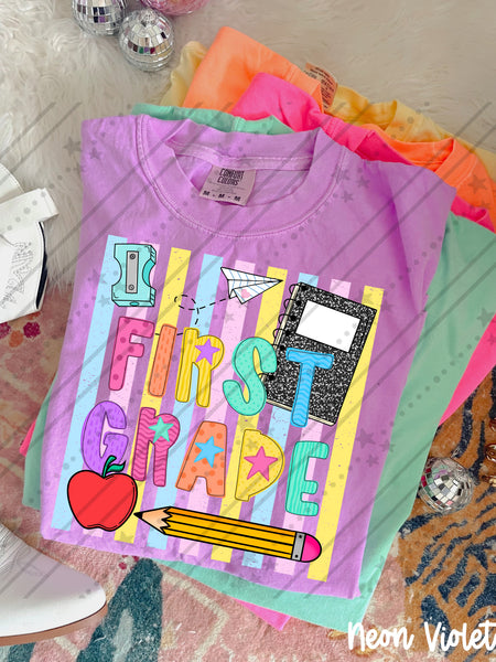 Colored Stripes Grade Levels (Pre-K - 6th Grade)