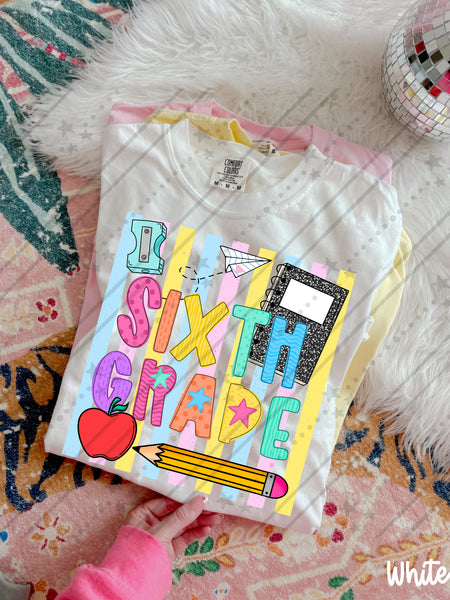 Colored Stripes Grade Levels (Pre-K - 6th Grade)