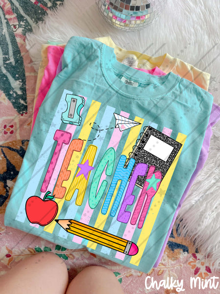 Colored Stripes Teacher