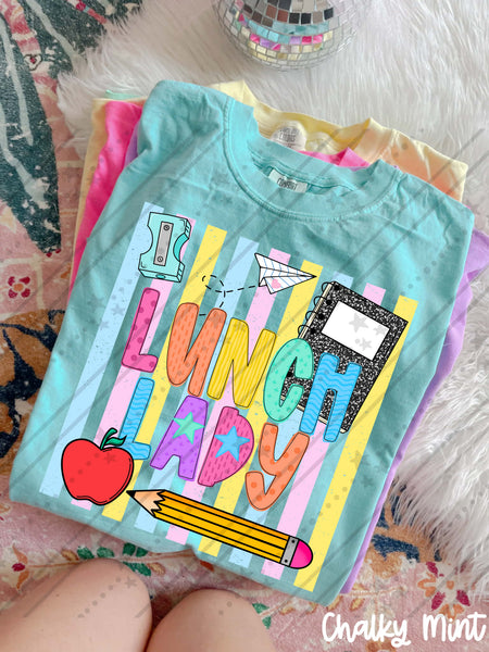 Colored Stripes Lunch Lady