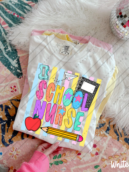 Colored Stripes School Nurse