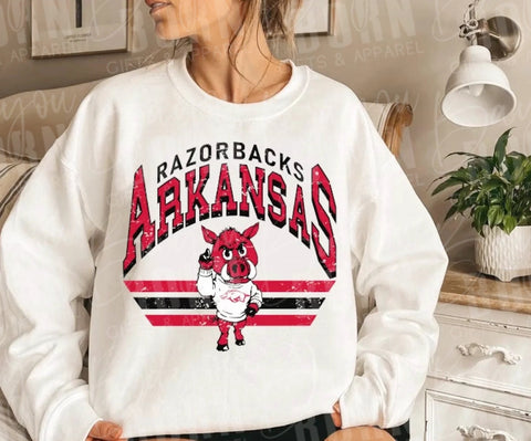 Retro Razorbacks Black/Red Stripes