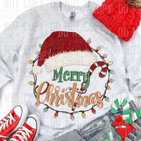 Merry Christmas Hat - Faux Embroidery (Closes 10/11)