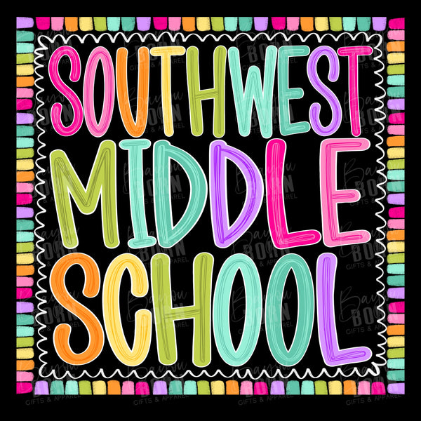Southwest Middle School School Chalkie Letters