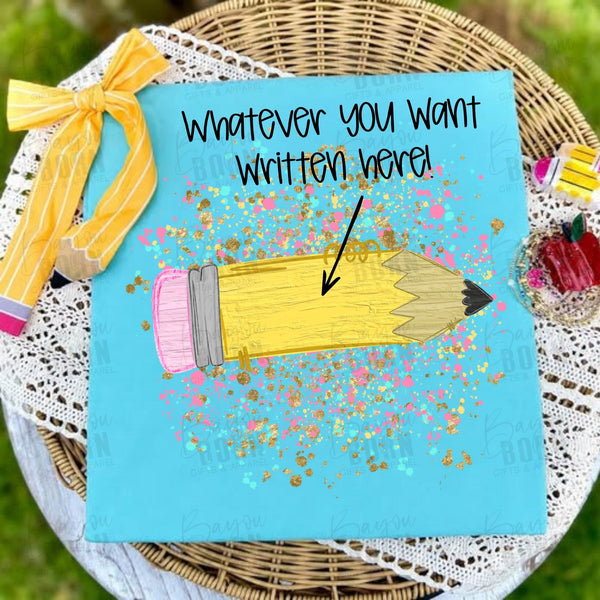 Paint Splatter Pencil - Personalized (Closes 6/13)