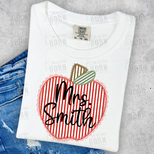 Seersucker Apple - With or Without Personalization (Closes 6/13)