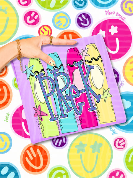 Neon Crayon Grade Levels - Pre-K - Senior