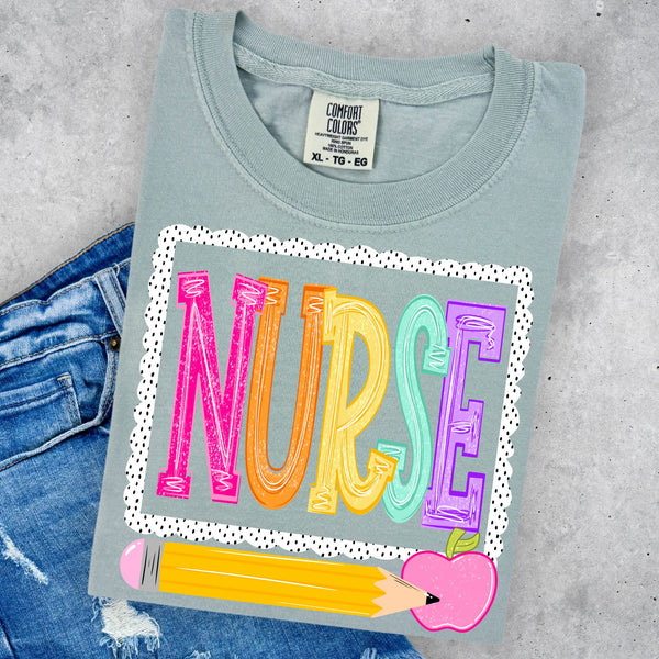 Dalmatian Dots Frame Nurse - Can be Personalized