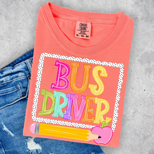 Dalmatian Dots Frame Bus Driver - Can be Personalized