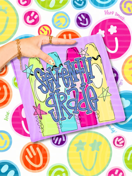 Neon Crayon Grade Levels - Pre-K - Senior