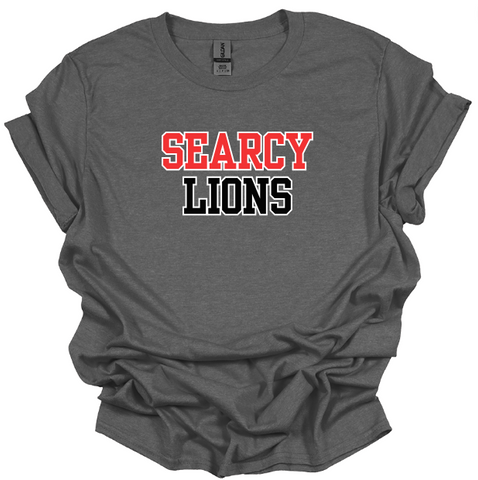 Searcy Lions - Black/Red with White Outline