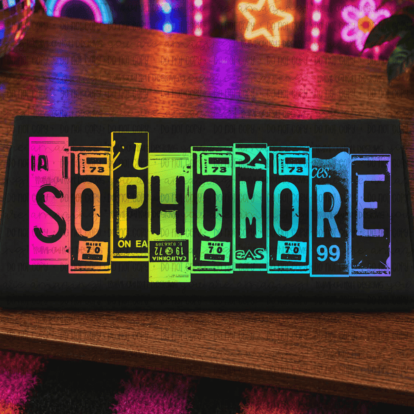 Sophomore Neon Plate
