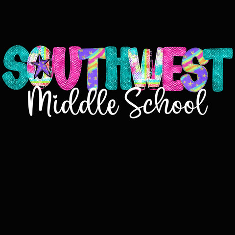 Southwest Middle School Swirl Letters