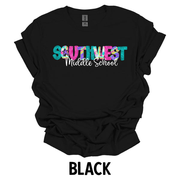Southwest Middle School Swirl Letters