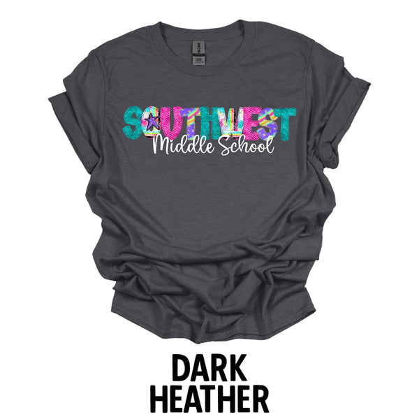 Southwest Middle School Swirl Letters