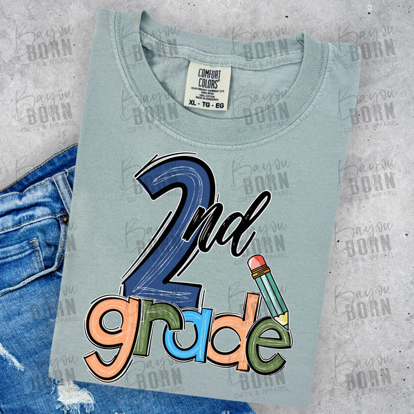 Scribble Letters Grade Levels - Pre-K - 6th Grade (Pink or Blue Font)