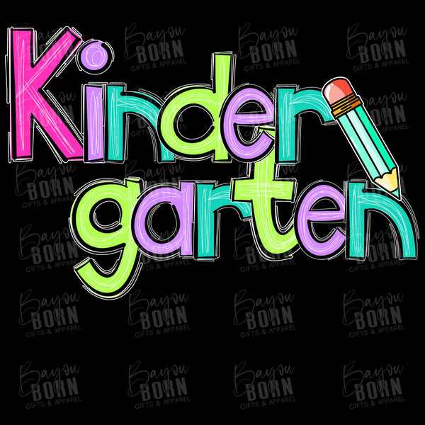 Scribble Letters Grade Levels - Pre-K - 6th Grade (Pink or Blue Font)