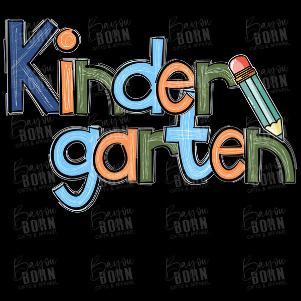 Scribble Letters Grade Levels - Pre-K - 6th Grade (Pink or Blue Font)