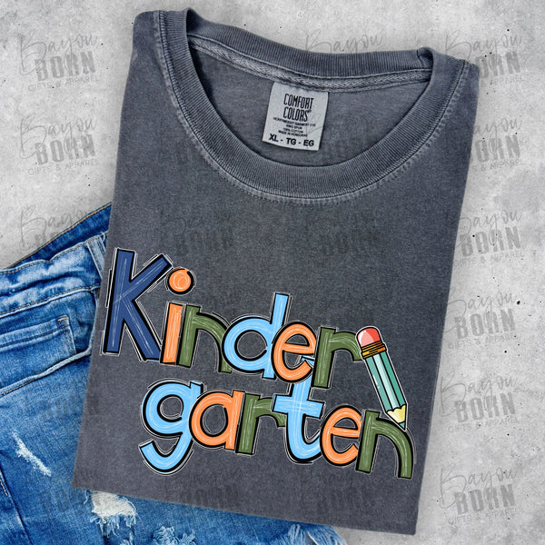 Scribble Letters Grade Levels - Pre-K - 6th Grade (Pink or Blue Font)