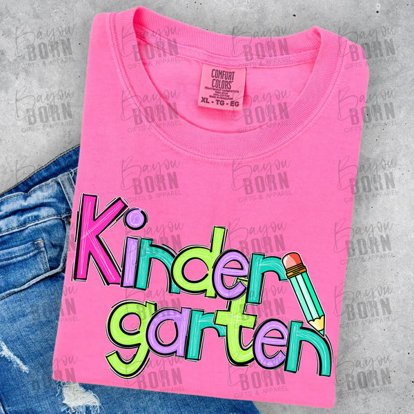 Scribble Letters Grade Levels - Pre-K - 6th Grade (Pink or Blue Font)