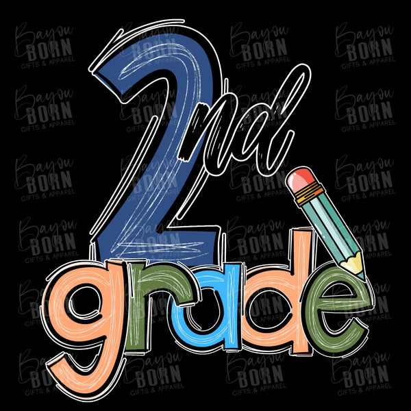 Scribble Letters Grade Levels - Pre-K - 6th Grade (Pink or Blue Font)