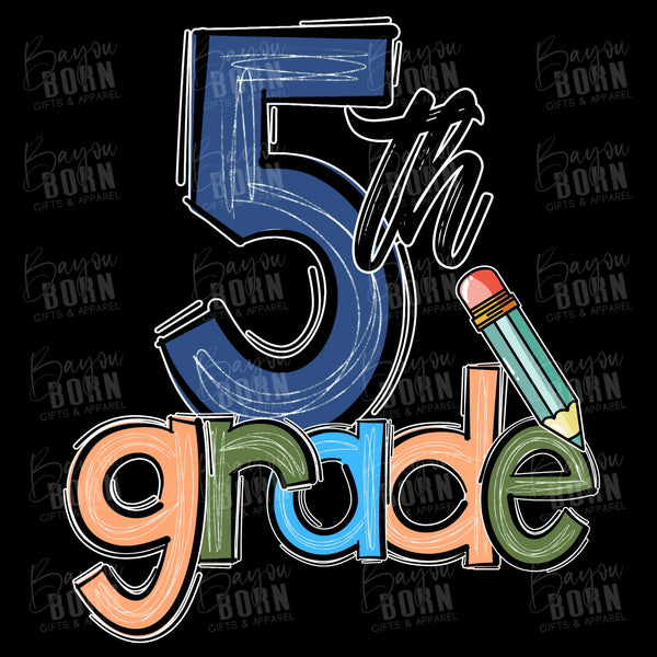 Scribble Letters Grade Levels - Pre-K - 6th Grade (Pink or Blue Font)