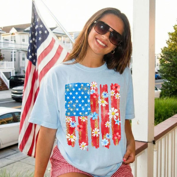 Floral Brushstrokes USA Flag (Closes 4/18)