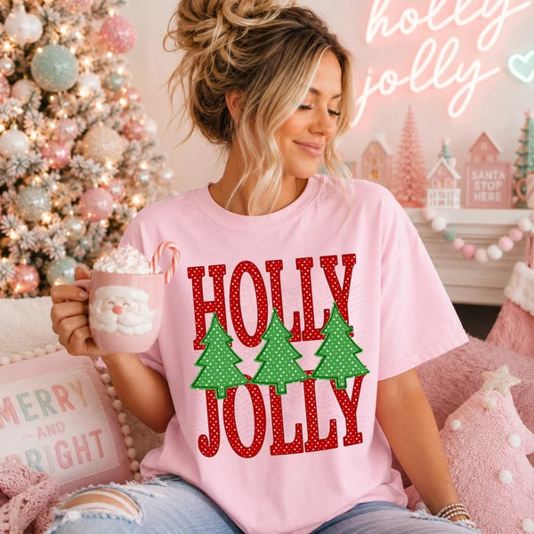 Holly Jolly Trees Polka Dot (Closes 10/31)
