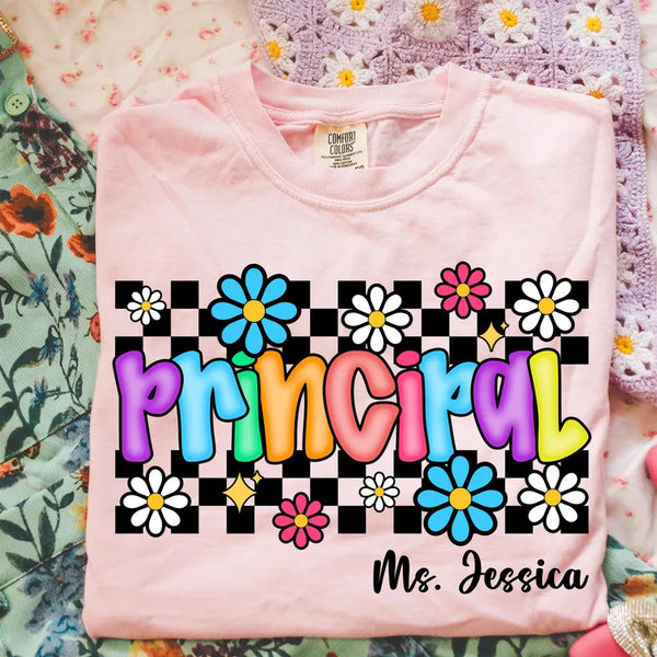 Retro Checkered Principal - Personalized