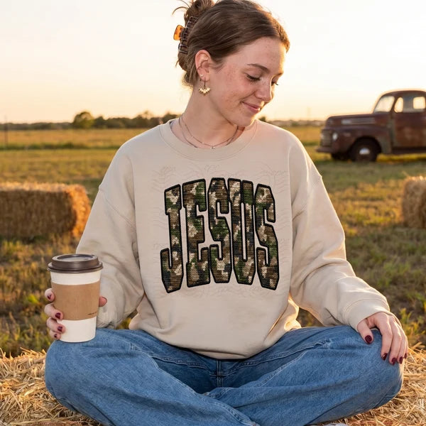 Jesus Camo Faux Sequins (Closes 8/22)