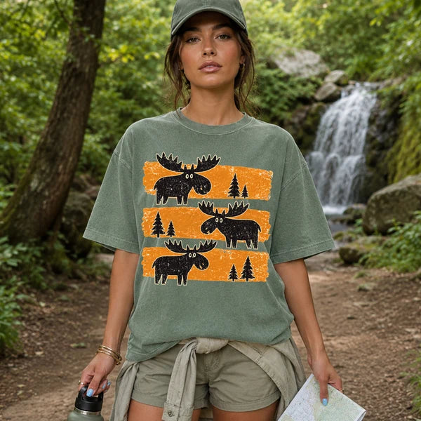 Moose and Pine Tree Stripes (Closes 8/15)