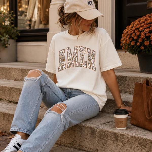 Pink and Brown Florals Amen (Closes 9/12)