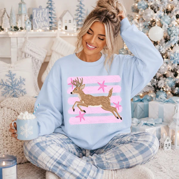 Pink Stripes Deer Stars (Closes 10/17)