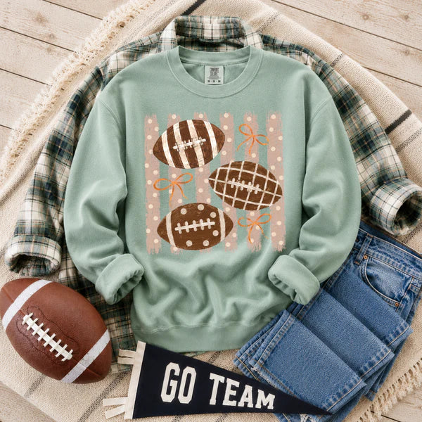 Polka Dot Stripes Football and Bows (Closes 7/18)